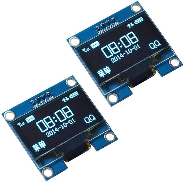 Fasizi 2Pcs 1.3" IIC I2C Serial 128x64 SSH1106 OLED LCD Display LCD Module for Arduino AVR PIC STM32 - Blue font