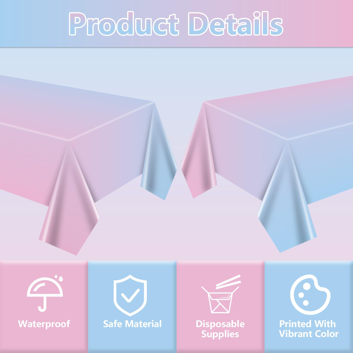 APUXXJUPA 4Pcs Gender Reveal Tablecloths - Image 3