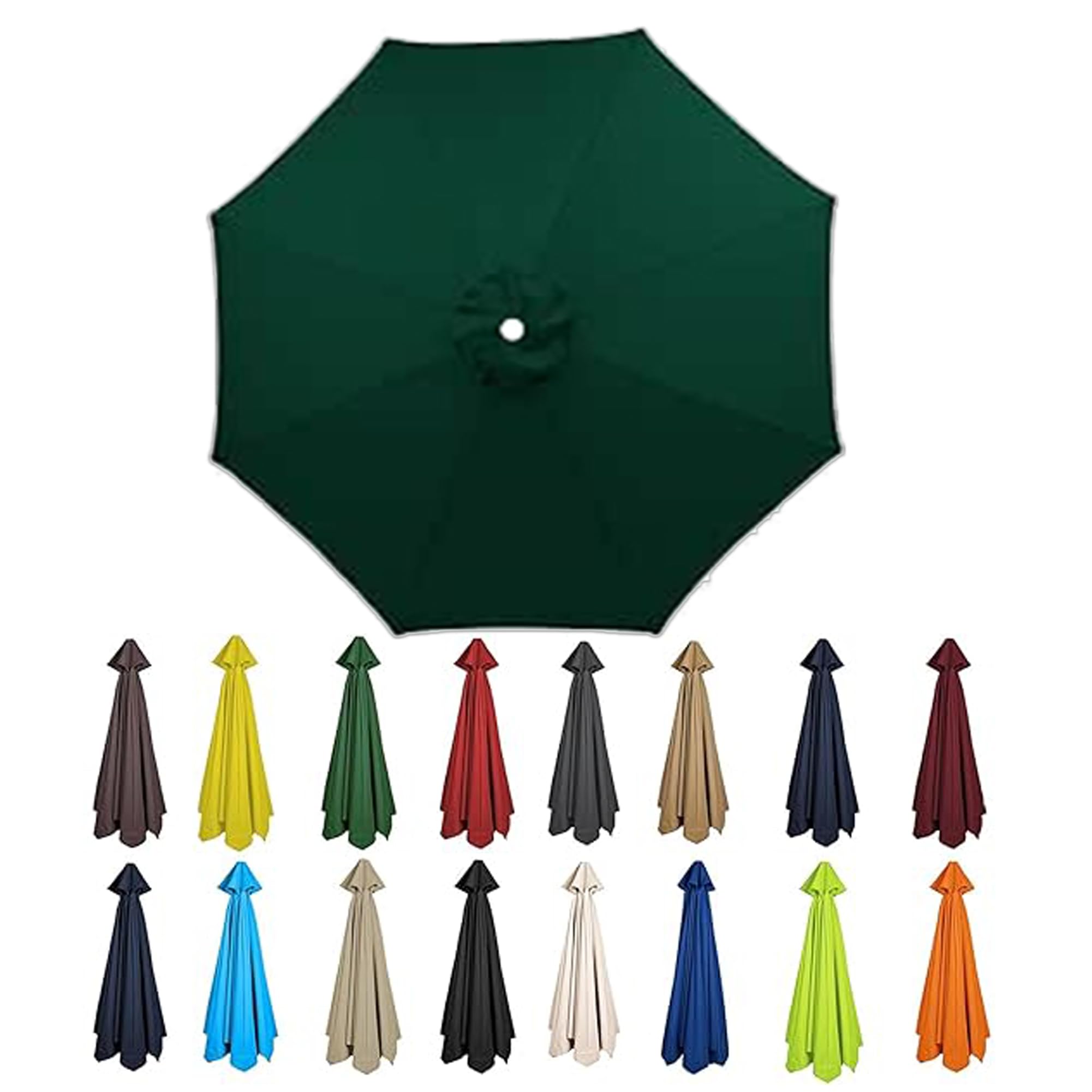 bemfgoz Replacement Parasol Canopy Waterproof for 1.5m/2m/2.3m/2.5m/2.7m/3m/3.5m/4m Parasol Replacement Canopy Cover Patio Umbrella Cloth 6/8 Ribs Weatherproof Diameter Large Patio Umbrella