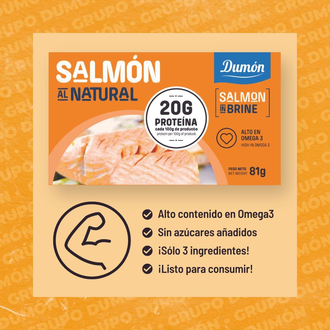 12 Einheiten norwegischer Lachs in ihrem eigenen Wasser. 160 g pro Portion. Reich an Protein und Omega 3