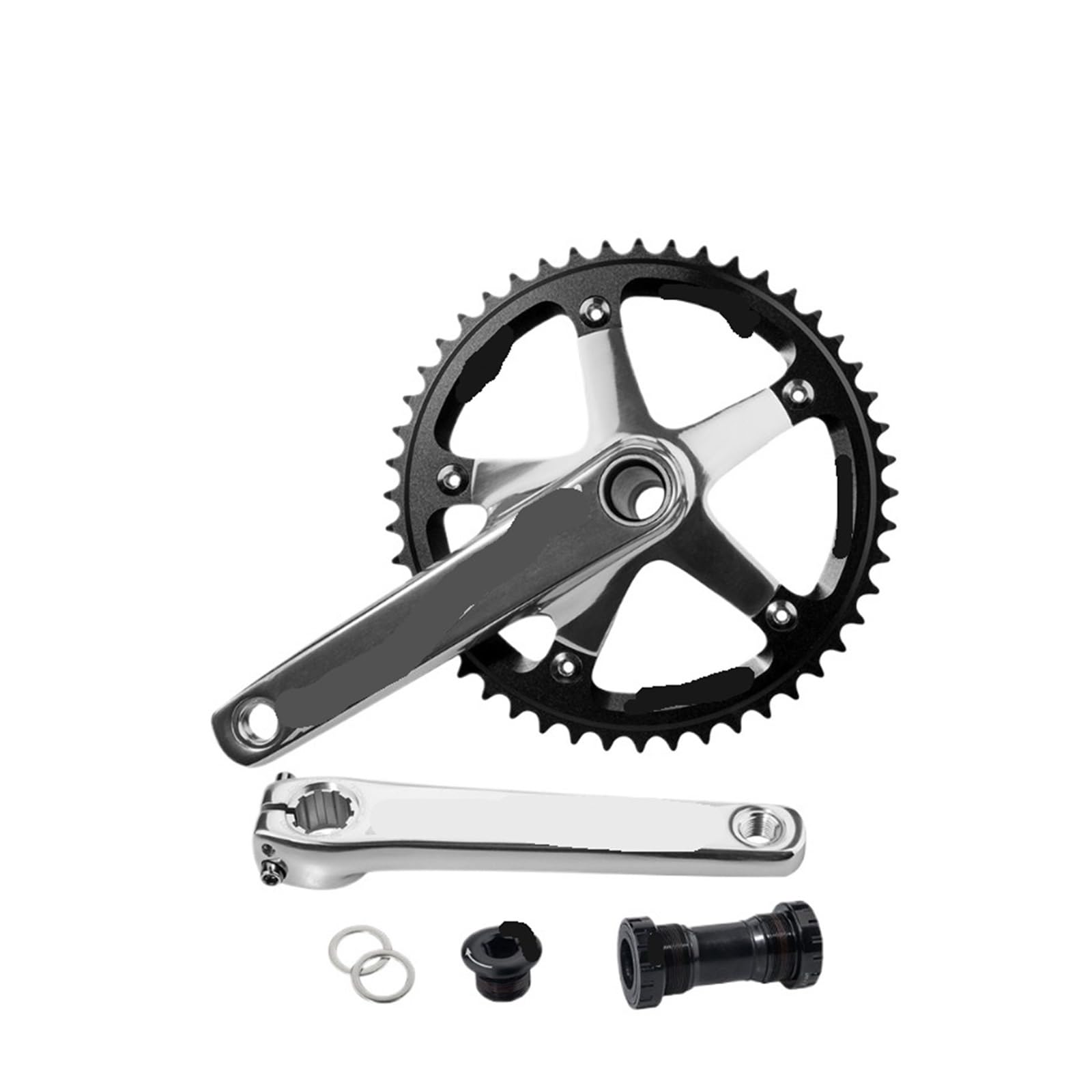 Juego De Bielas, Bicicleta Pista Piñón Fijo Hueco 165 Mm 48T 144BCD