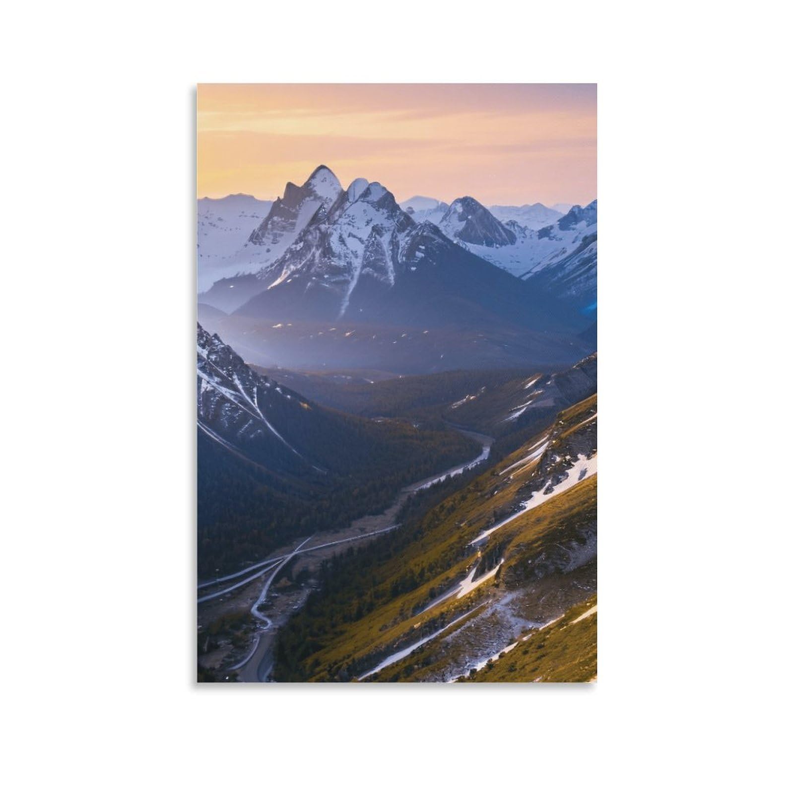 XPASHIQWC Rocky Mountain Valley Wall Decor Poster Canvas Prints Picture Modern Wall Art Picture Wall Hanging for Bedroom Living Room Decor 20x30inch(50x75cm)