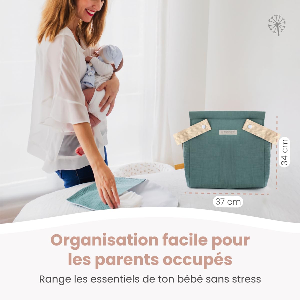 MIMUSELINA | Sac à Langer Bébé pour poussette | Grand bagage avec Grande Capacité et Plusieurs Compartiments | Sac Bébé Maternite Élégant et Pratique | Fait en Espagne