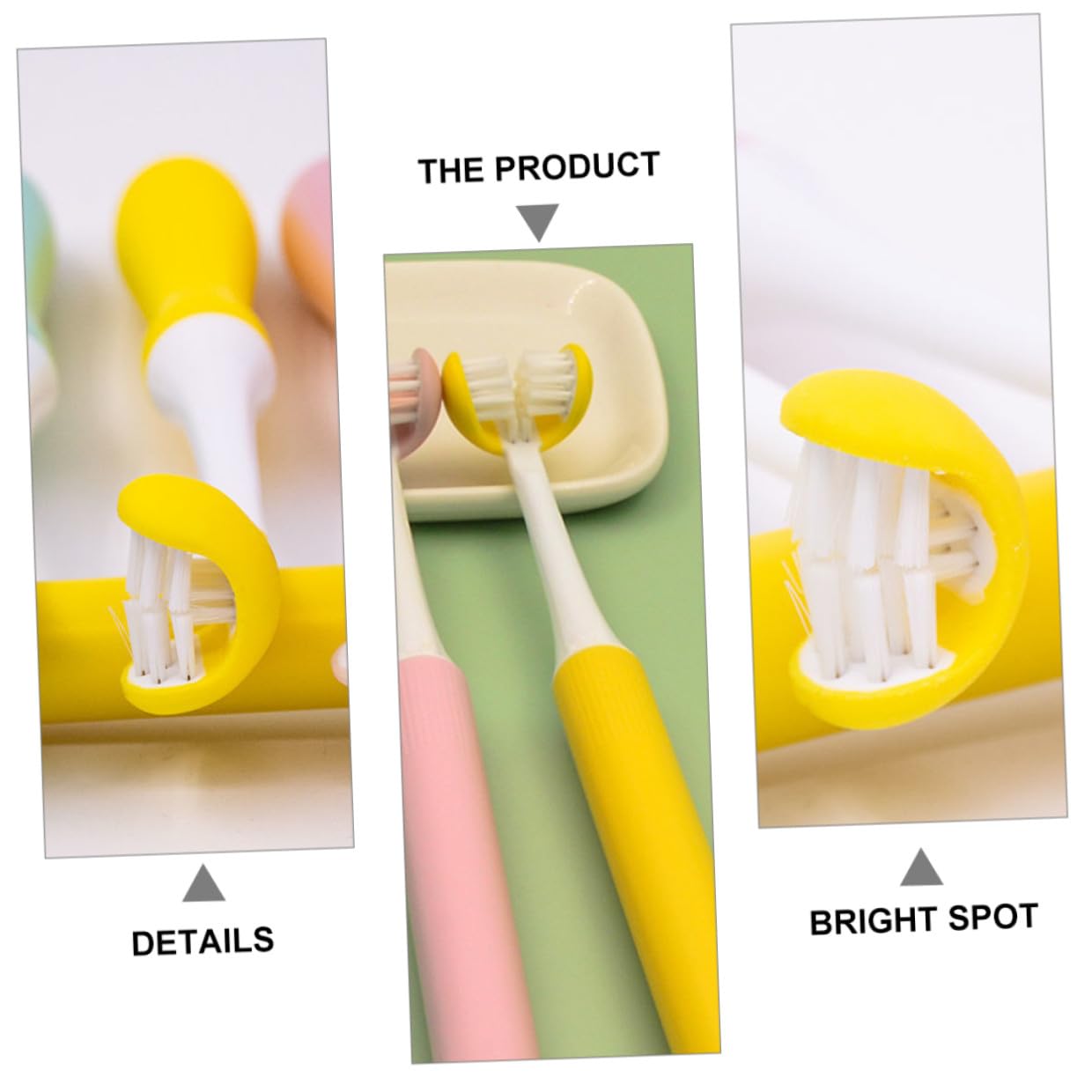 Alipis Spazzolino da Denti a 3 Lati la Pulizia Orale, Spazzolino Manuale Setole Morbide, Ergonomico, per Adulti, per Casa, Viaggio e Uso Quotidiano, Testina Flessibile senza Irritazioni