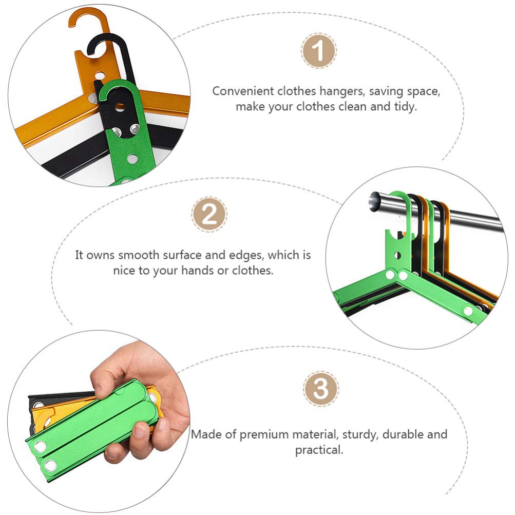 Percha plegable de aleación de aluminio – Perchas de viaje que ahorran espacio para camping, senderismo, mochileros y uso doméstico – Ligero, ideal para nización de ropa