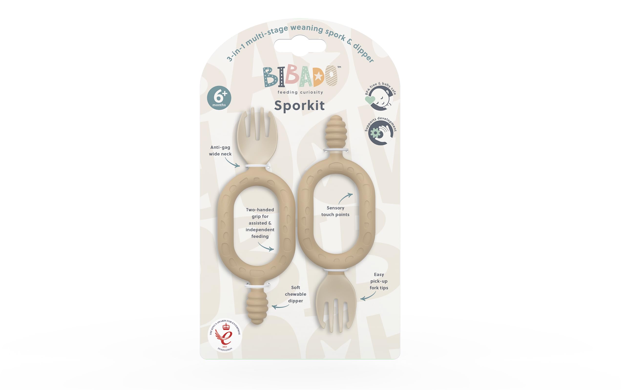 Bibado Baby Weaning Fork Baby Cutlery Two-Handed Sensory Grip