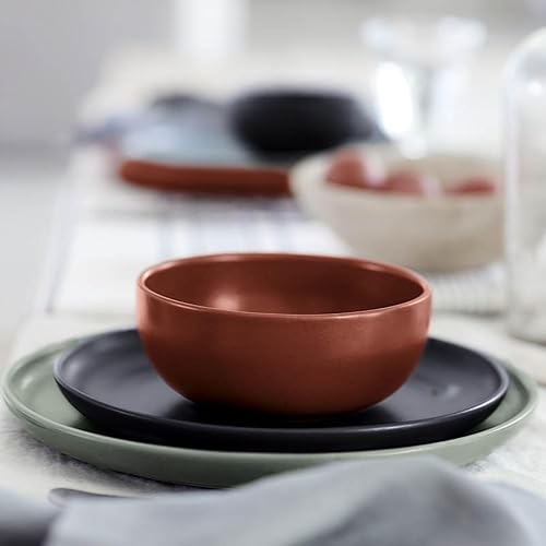 Miniatura 10 de Casafina Juego de vajilla de cerámica de 5 piezas para 1, colección Pacifica, Cayenne Juego de vajilla apta para microondas y lavavajillas