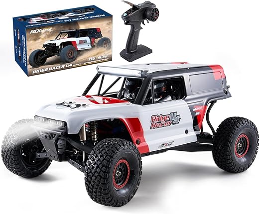 EAZYRC ROCHOBBY 1/7 Ridge Racer U4 Brushless RC Cars, 4400 Bronco Body Licensed by Ford, RC Crawler 4X4 Truck, 49 MPH Off-Road Waterproof Vehicle, 2.4GHz 5CH Remote, LED Lights (No Battery, Red)