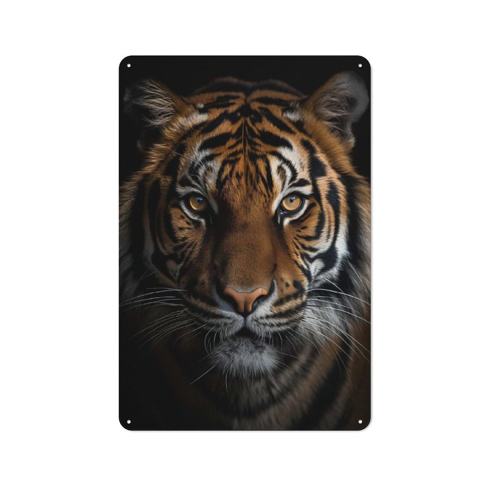Junmoney Tiger Face Retro Metal Plaque 30X20cm For Garage Or Workshop, Housewarming Wall Decor For People Furnishing Garage And Workshop