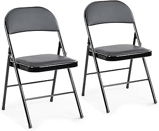 DUMOS 2-Pack Leather Folding Chairs