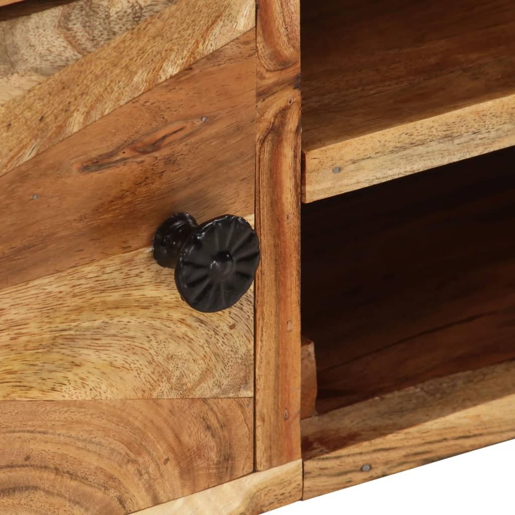 Generic 145x35x35 Cm Solid Acacia Wood TV Szafka, Odporna na pogodę, Trwałe, Unikalne Ziarna Drewna, Obszerne Miejsce do Przechowywania dla Odtwarzaczy DVD, Konsole do Gier, Urządzenia