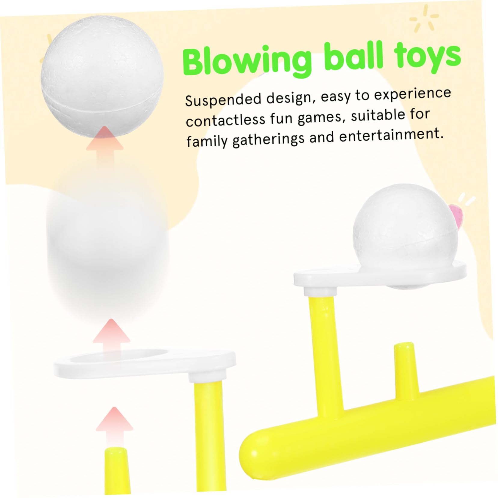 POPETPOP Jeu de Soufflage pour Garçon et Filles 24pcs Balle Flottante D'équilibre en Plastique Léger Facile à Utiliser Moments de Jeu en Famille et Fêtes