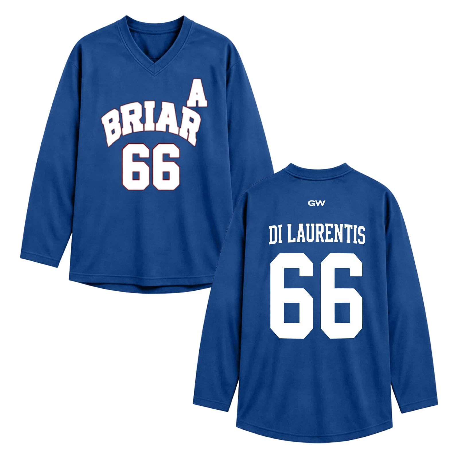Off-Campus Merch Jersey V-Neck Sports T-Shirt for Men and Women, Ice Hockey Fan Shirt Graham 44 / Logan 22 / Tucker 46 / Di Laurentis 66, Briar-u Merch Shirt, L