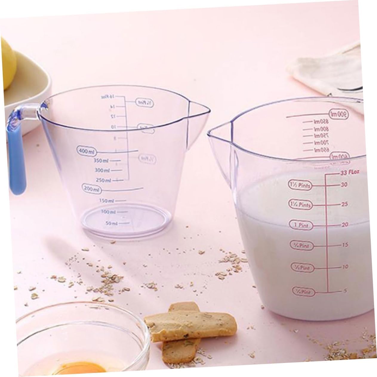 3pcs Baking Measuring Cup Liquid Measuring Cups Home Tools Plastigauge Measuring Cup for Drinks Multipurpose Tool Milk Tea Cup Kitchen Utensil Mug Multifunction Plastic re-usable