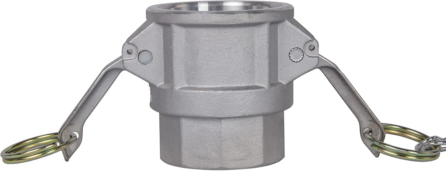 2 pcs Aluminum camlock Fittings (1-1/2" Type D) Cam & Groove Hose Fittings, cam Lock Fittings Female Coupler x Female NPT Thread cam Lock Fittings camlock Coupling (1-1/2'')