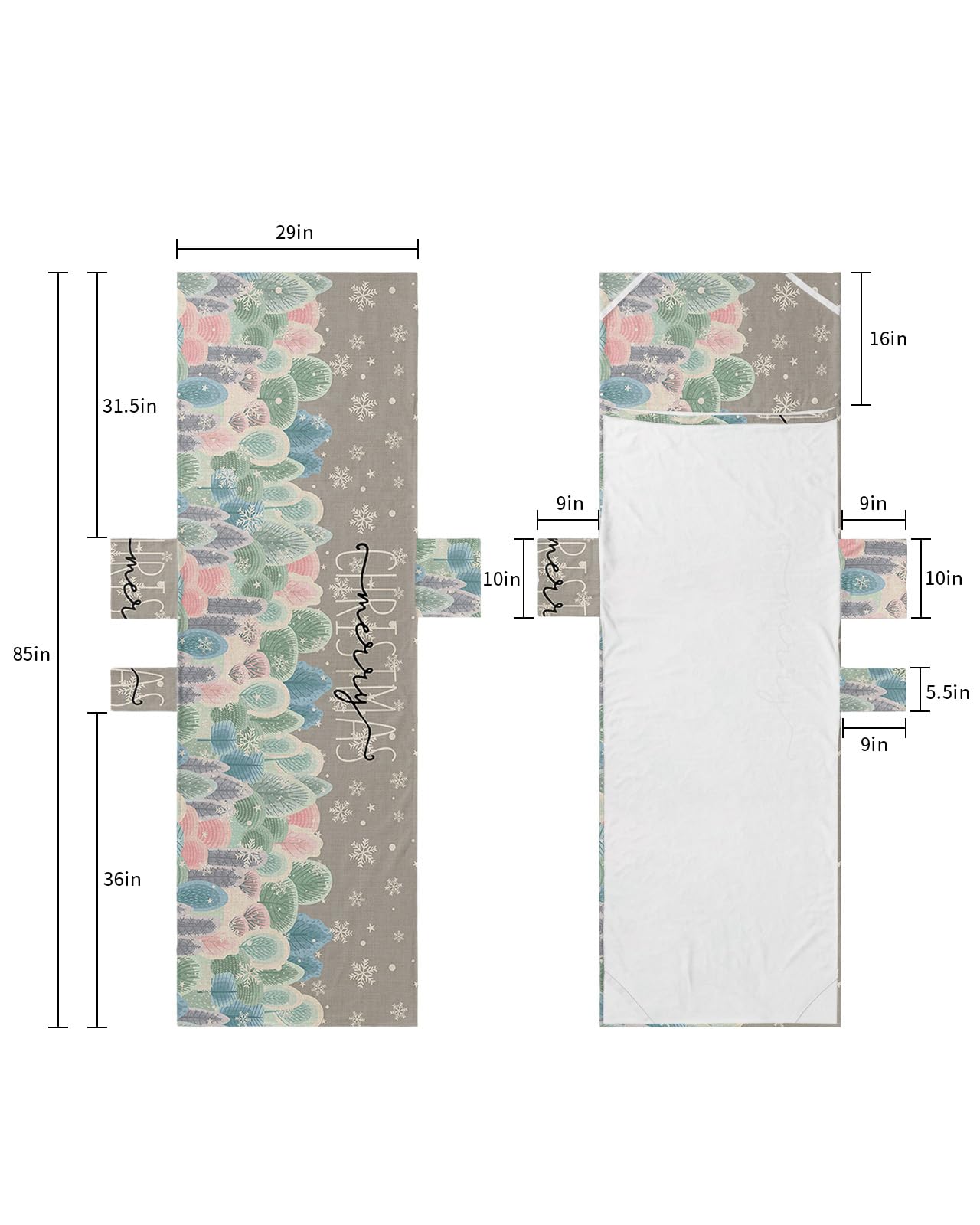 Christmas Tree Beach Lounge Chair Towel Cover, Soft Chaise Lounge Towel with Side Pockets Patio Pool Chairs Cover for Beach/Pool Sunbathing 29x85 Grey Xmas Tree Winter Snowflake