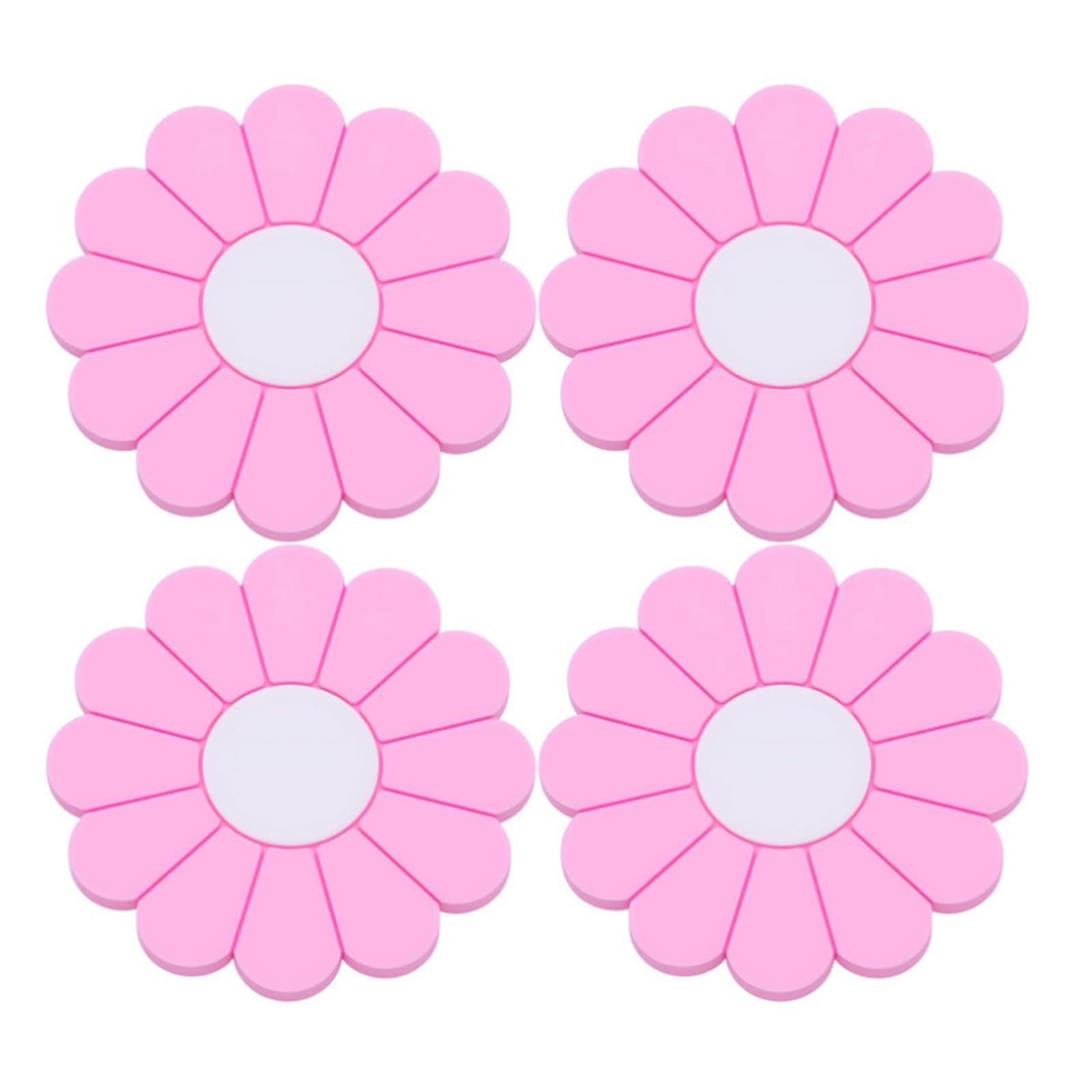 Colorful Floral Pattern Auto Drink Coasters Anti Spill PVC Slip 4 Pieces PVC Auto Drink Coasters Inserts