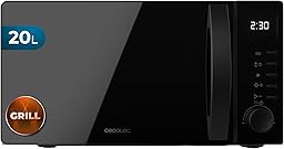 Cecotec Microondas con Grill Proclean 5105 Black. 700W, 20L, Tecnología 3DWave, Grill, 5 Niveles Potencia, Temporizador 30 Min, Descongelación, Pantalla con Reloj, Gratinados Perfectos