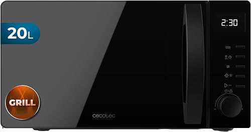 Cecotec Microondas con Grill Proclean 5105 Black. 700W, 20L, Tecnología 3DWave, Grill, 5 Niveles Potencia, Temporizador 30 Min, Descongelación, Pantalla con Reloj, Gratinados Perfectos
