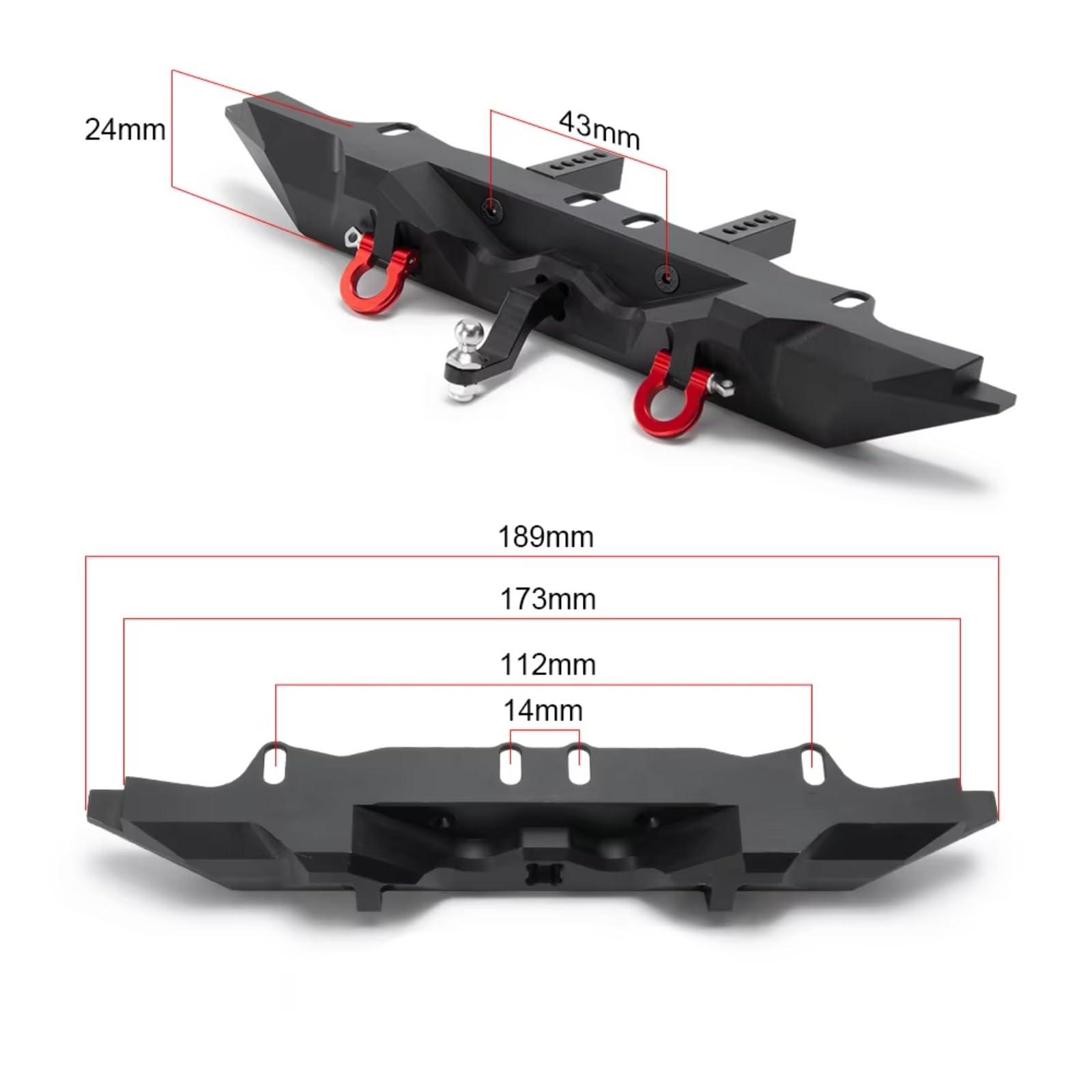 Fdit Pare-chocs de voiture RC Pare-Chocs Arrière en Métal Professionnel