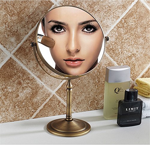 Weare Home Living room bathroom standing retro vintage rustic carved beautiful round mirror made of bronze brass copper