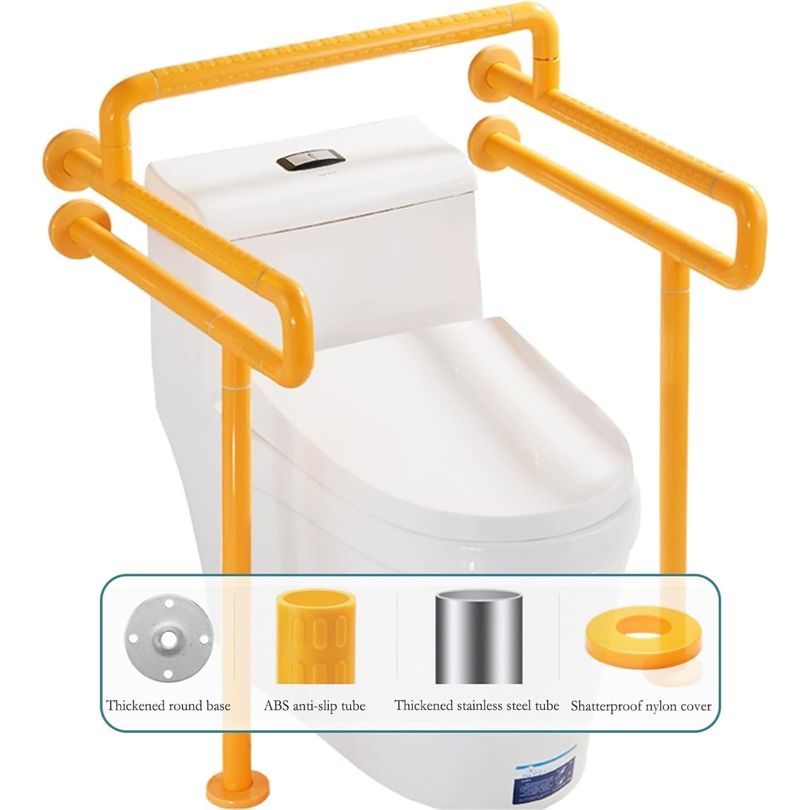 Barra de seguridad para ducha e inodoro, pasamanos antideslizante con tira luminosa, soporte para ancianos y discapacitados, riel de seguridad para baño