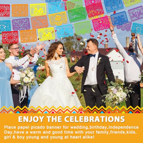 Image of 6 Pack Mexican Papel Picado Banner Fiesta Party Banner Wedding Fiesta Party Dia De Los Muertos Cinco De Mayo Mexico Decoration,Papel Picado Mexicano para Decor