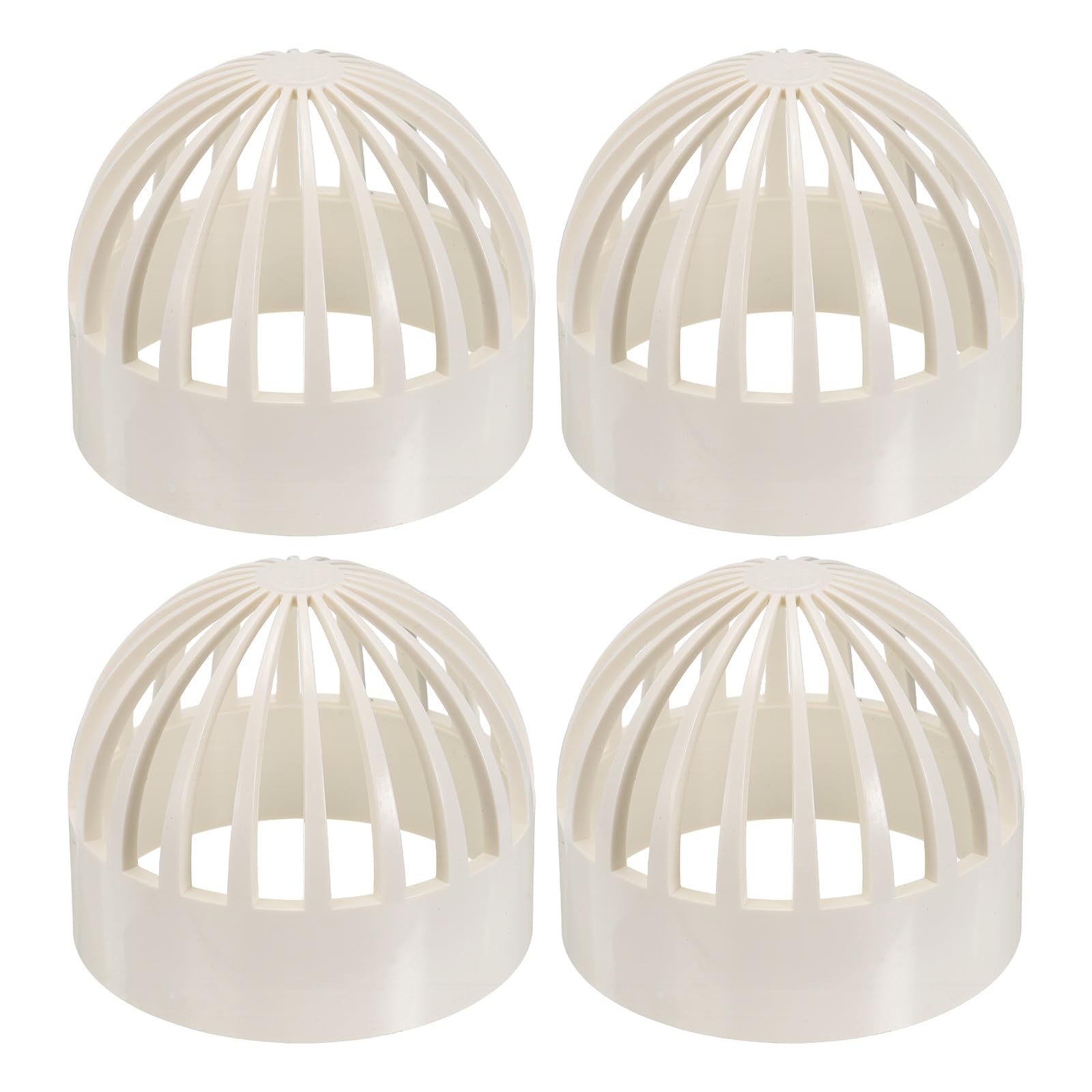 PATIKIL 4.3 Inch (110mm) Fish Cover Permeable Cap, 4 Pcs PVC Breathable Cap Aquarium Guard Fish Tank Intake Cover, White