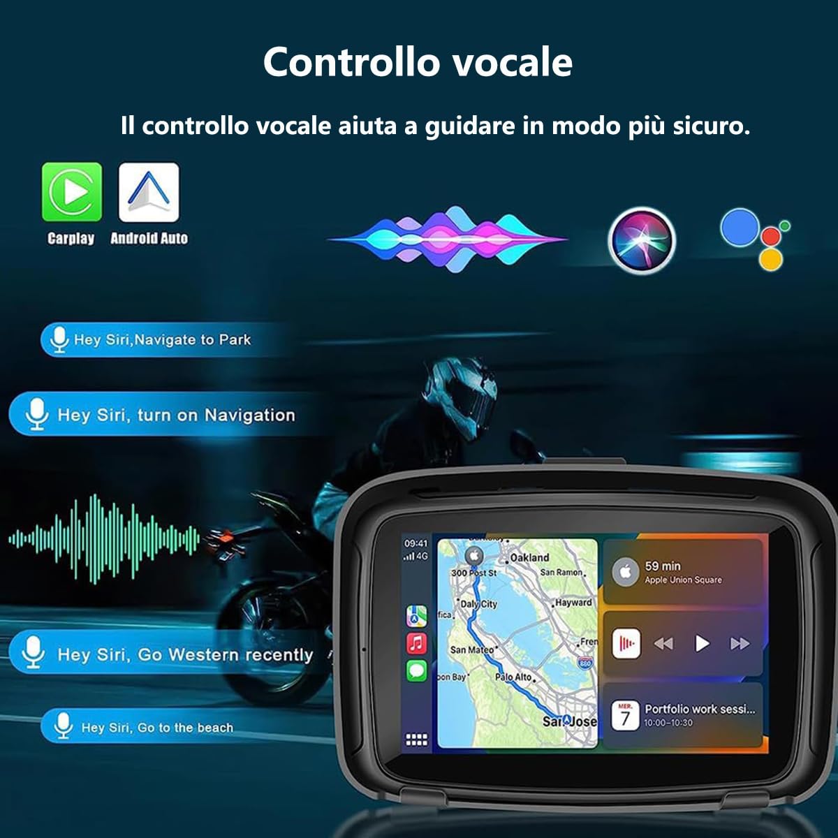 Navigatore Moto 5 Pollici Android - Carplay Wireless Bluetooth IPX7 Impermeabile - Foto 5