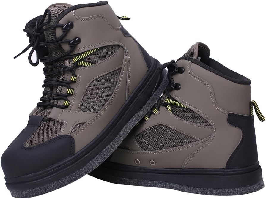 Raprance men's Fishing Wading Boot Felt and Rubber Cleated Outsole for Fly Fishing
