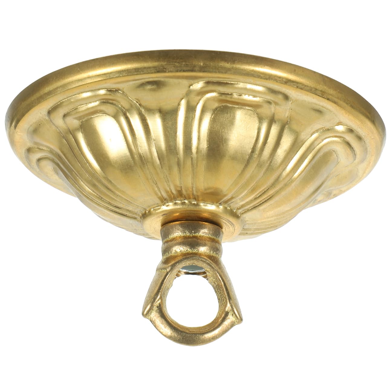 Homoyoyo Antique Style Cast Brass Canopy Light Cover Plate with Chandelier Hook