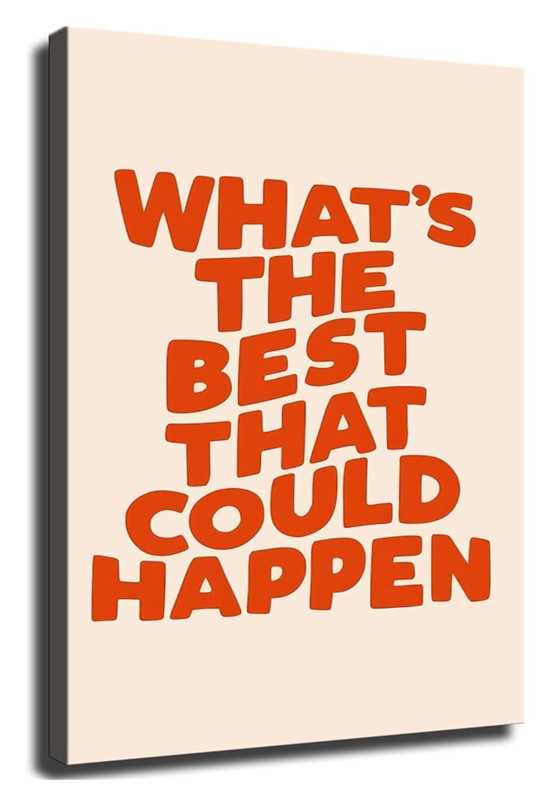 NWPNLXEA Thinking Quote Whats The Best That Could Happen Poster Wall-Art Framed,08x12inch(20x30cm)