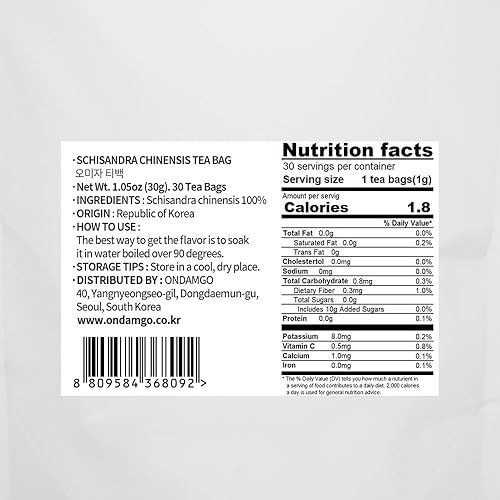 Miniatura 3 de ONDAMGO White Schisandra Chinensis Tea 30T Té caliente 1.05 oz