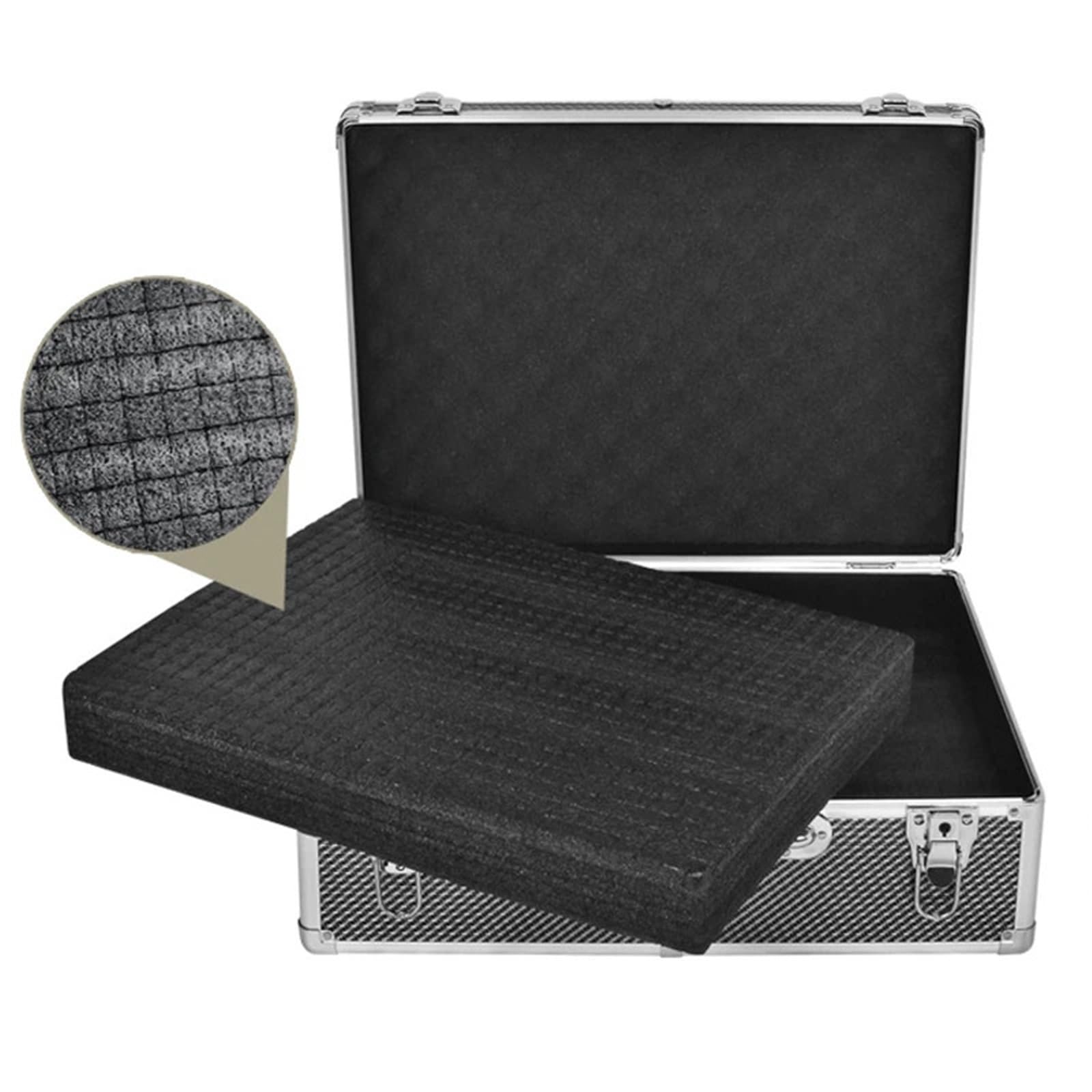 Aktenkoffer Aluminium ToolBox Tragbare Aluminium-Sicherheitsausrüstung, Werkzeugkasten, Instrumentenkoffer, Aufbewahrungsbox, Koffer, stoßfester mit Schwamm