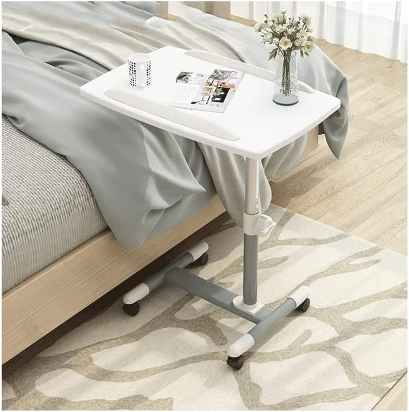 Overbed Table Multifunctional Lifting Computer Desk Overbed Table, Medical Adjustable Overbed Bedside Table with Wheels for Home Hospital Lightweight