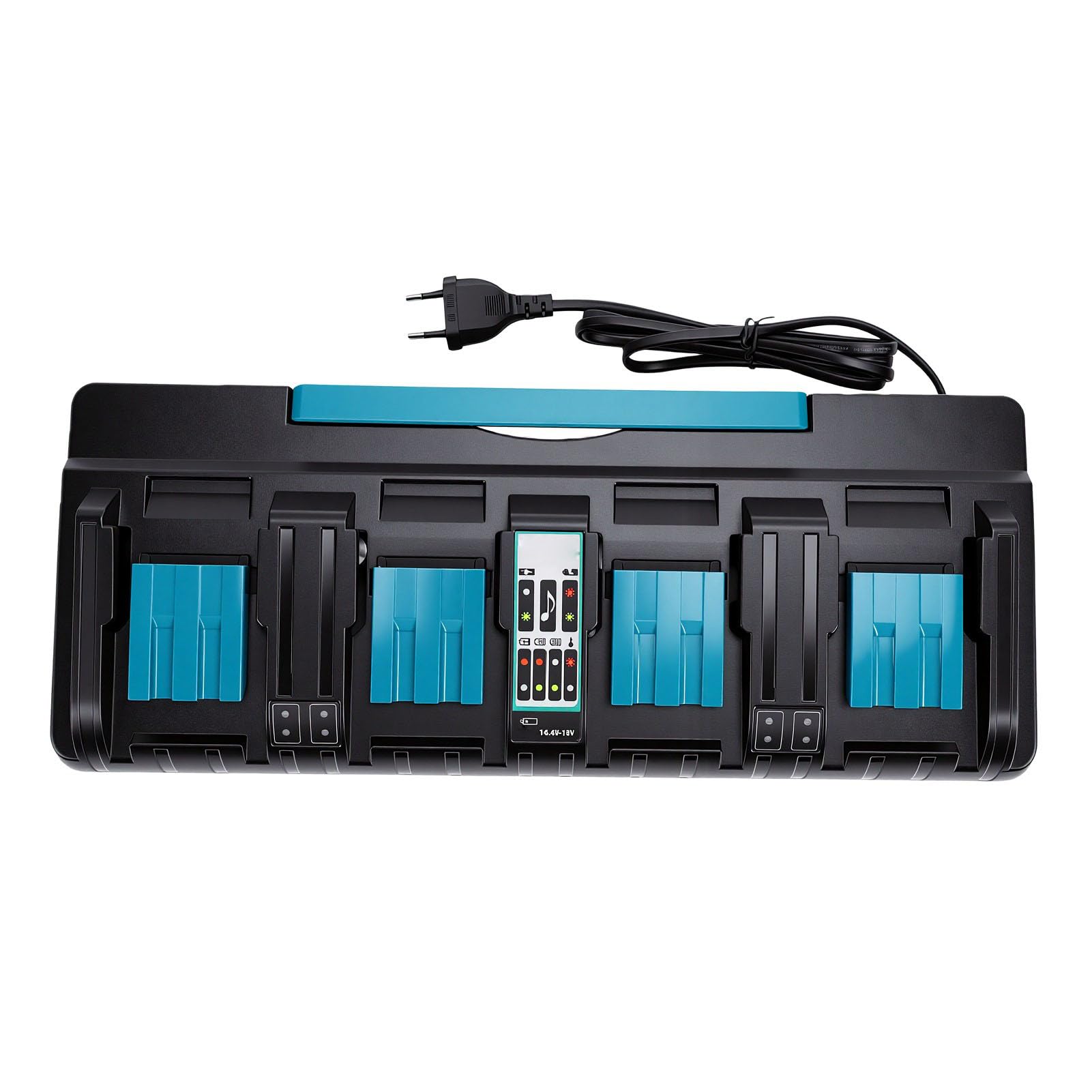 Generic Cargador de Batería Rápido de 4 Puertos para Baterías BL1820 BL1830 BL1840 BL1850 con Certificación de Seguridad y Luces LED de Fácil Monitoreo