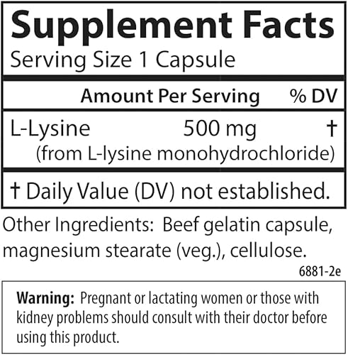 Miniatura 4 de Carlson Labs L-lisina, 500 mg, 100 cápsulas