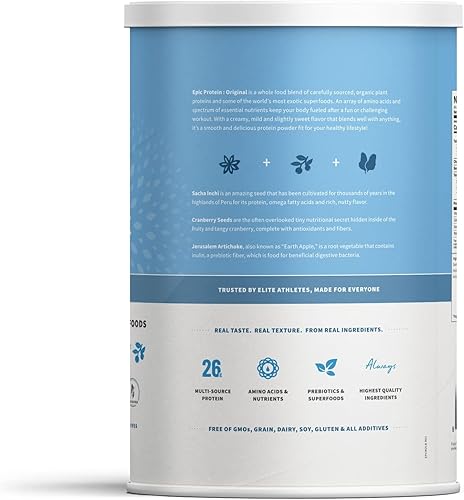 Miniatura 4 de Sprout Living, Proteína épica, proteína a base de plantas y superalimentos en polvo, original, sin sabor, proteína orgánica en polvo, vegano, sin