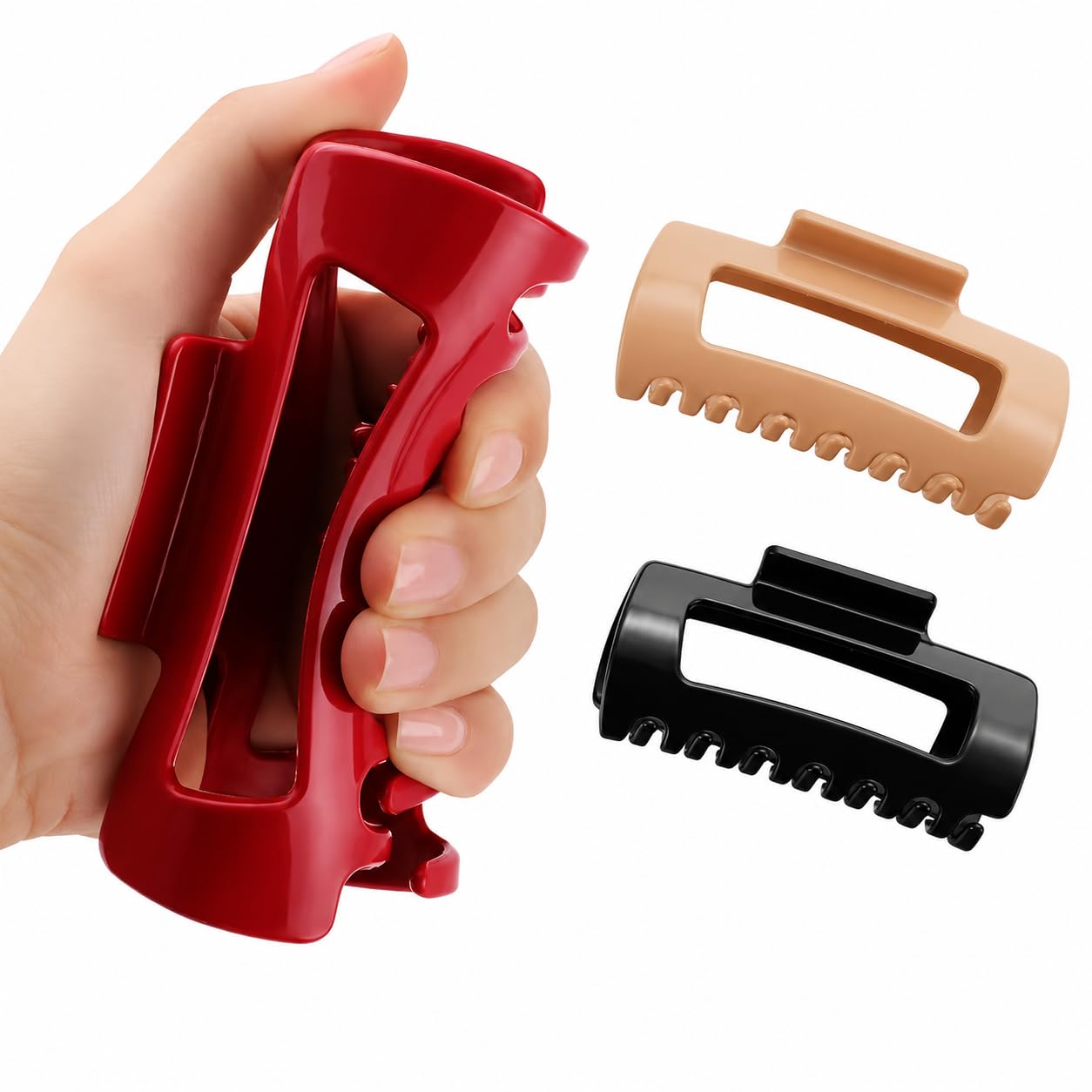 Unbreakable Flexible Cloud Claw Clip for Women, Bendable Hair Clutcher with Soft Silicone Grip, Strong Hold Shark Hair Clip for Thick, Thin, Curly & Straight Hair (Pack Of 1, Multi-Color)-image-4