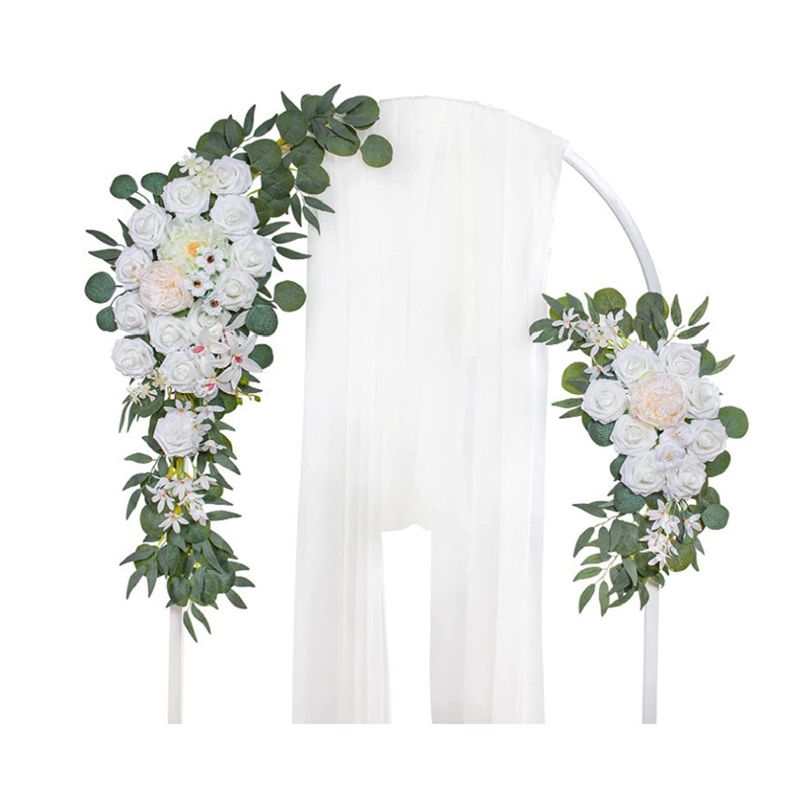 LEMCC Ghirlande di Fiori Ad Arco per Matrimonio, Kit di Fiori Ad Arco per Matrimonio Artificiale, Segno di Benvenuto per Matrimonio Decorazione Floreale per Cerimonia e Decorazione di(#1