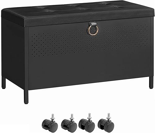 Miniatura 7 de Wonder Comfort Banco de almacenamiento elevador otomano para dormitorio con marco de acero y ruedas, para entrada, sala de estar, vestíbulo,