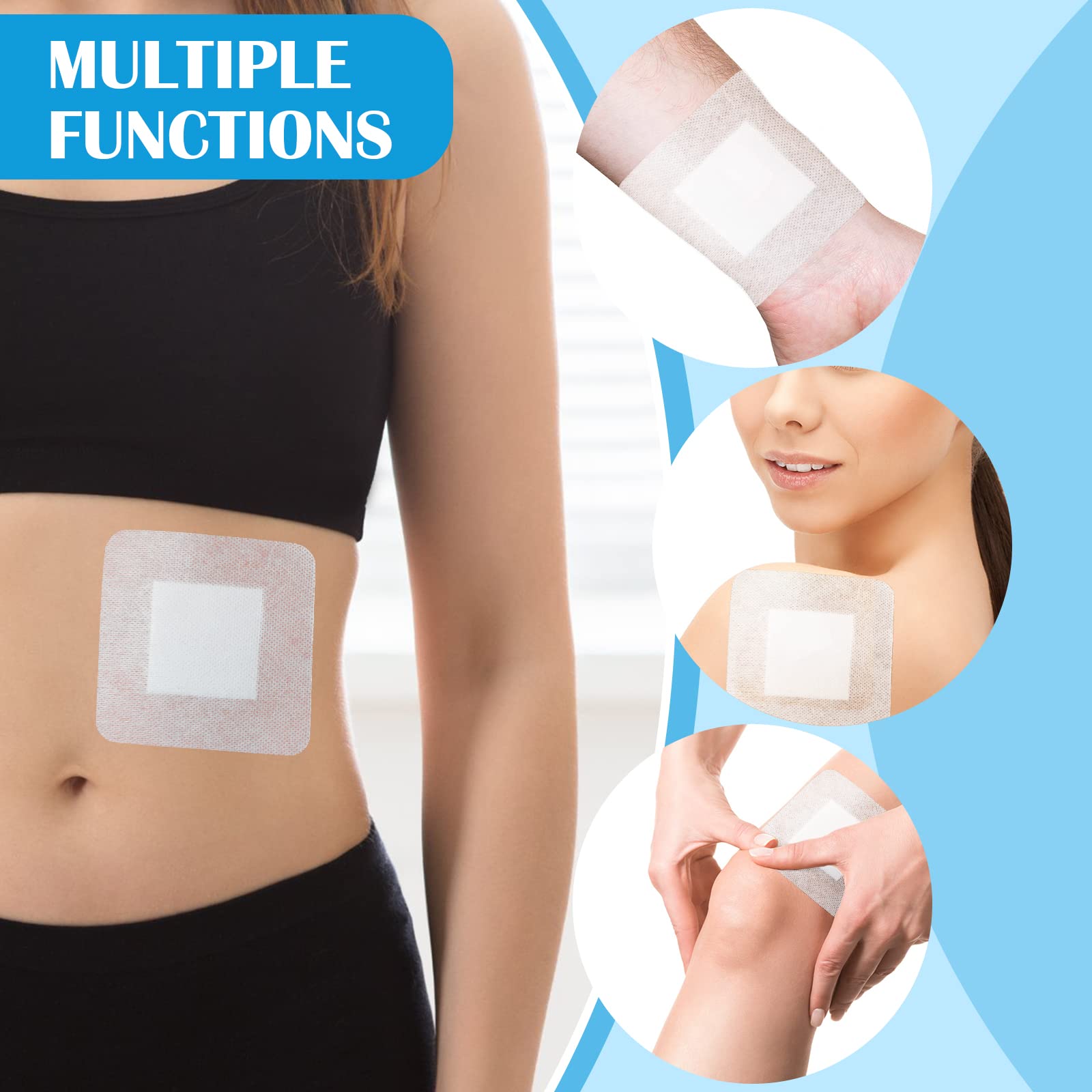Nuogo 100 Pack Island Dressing 4"x4" Bordered Gauze Pads Breathable Dressing Pad with Adhesive Border Bandages Bulk Soft Individually Wrapped for Wound Care, First Aid, Minor Cuts, Scrapes — Amazon image 3