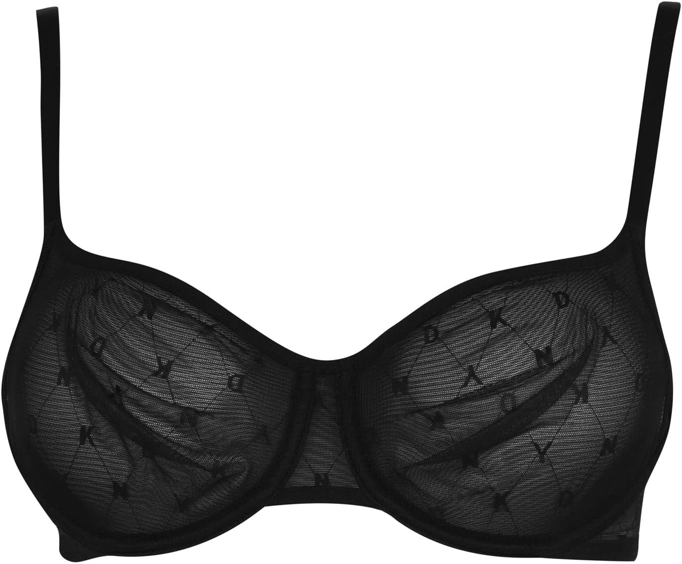 DKNY Womens Monogram Mesh Unlined Demi Bra - Image 2