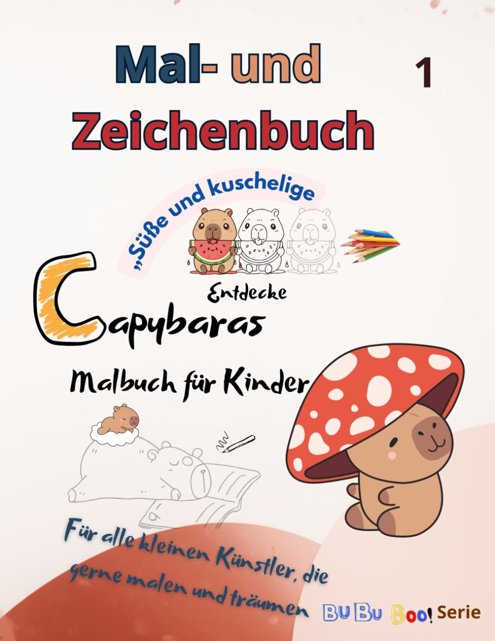 Süße und kuschelige Capybara. Zeichnen nach Punkten ohne Zahlen! Linien nachspuren.: Kinder Malbuch Für alle kleinen Künstler (1)