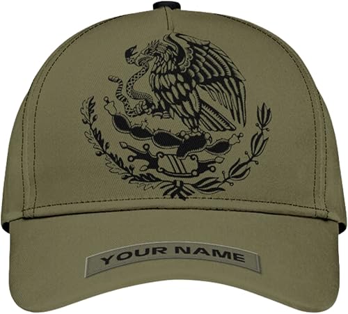 Gorra con nombre personalizado, gorra de béisbol con bandera mexicana, Gorras de México para hombres y mujeres
