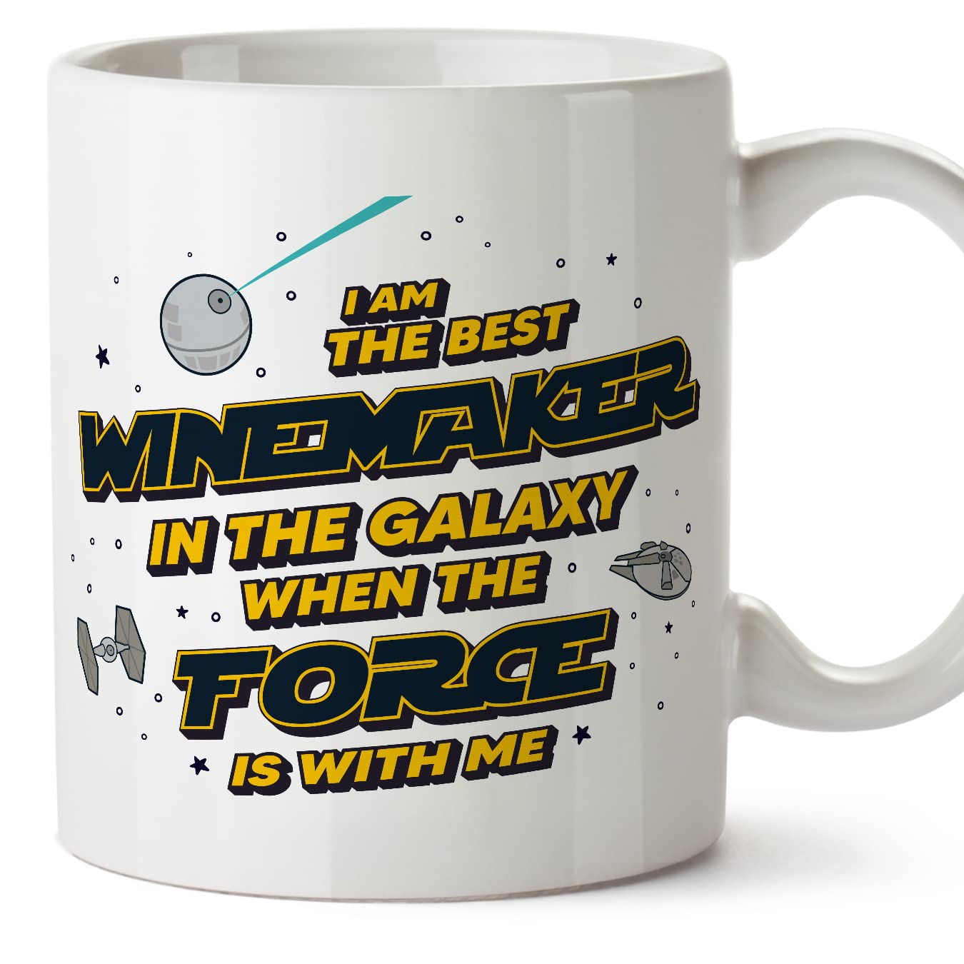MUGFFINS Winemaker Mug - in English - Best in The Galaxy The Force is with Me - Funny Gift for Colleagues - Ceramic 11oz Mug