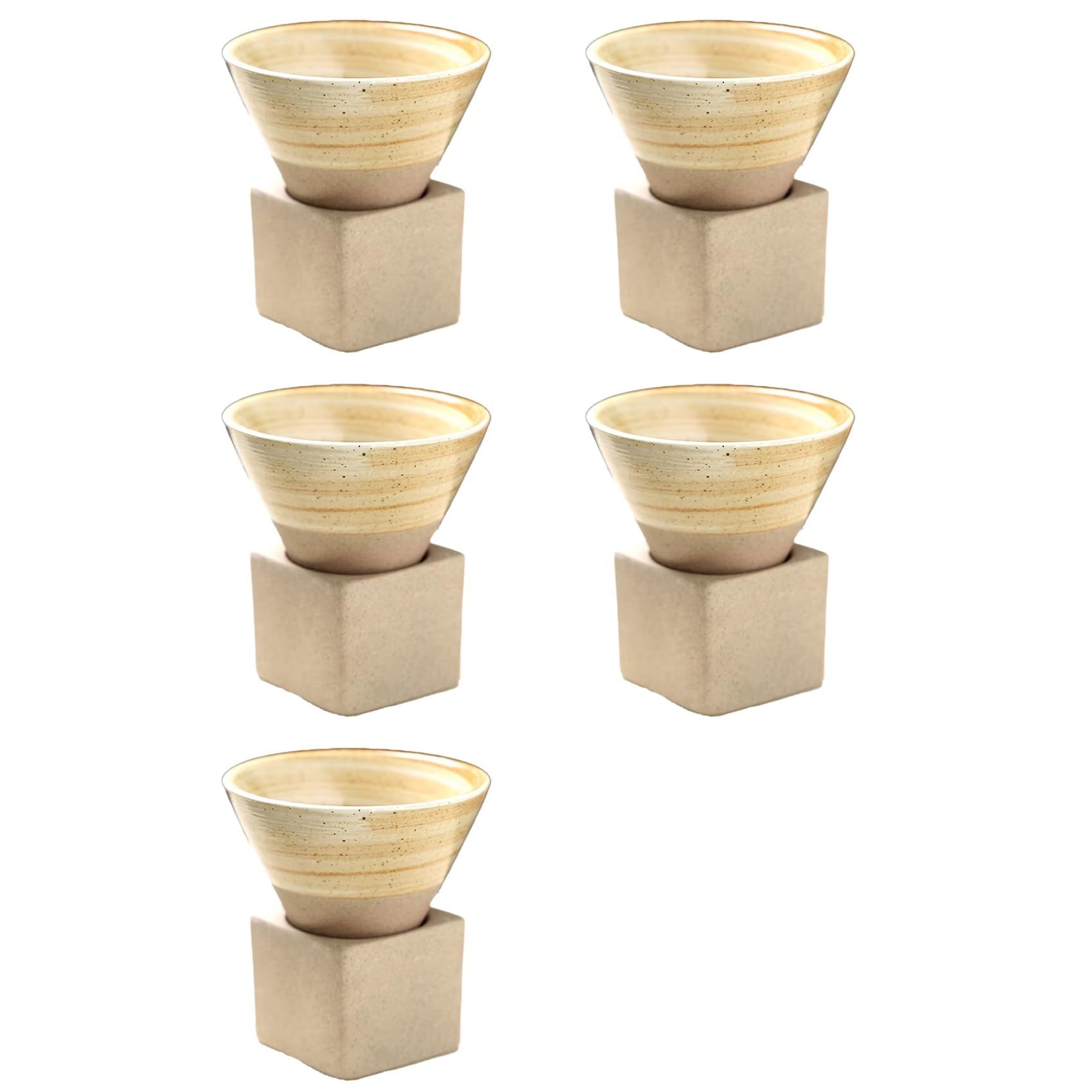 Hndhbfgrt 5X Japanese Retro Ceramic Coffee Cup - Rough Pottery Tea Cup, Latte Art Porcelain Mug, Suitable for Home & A