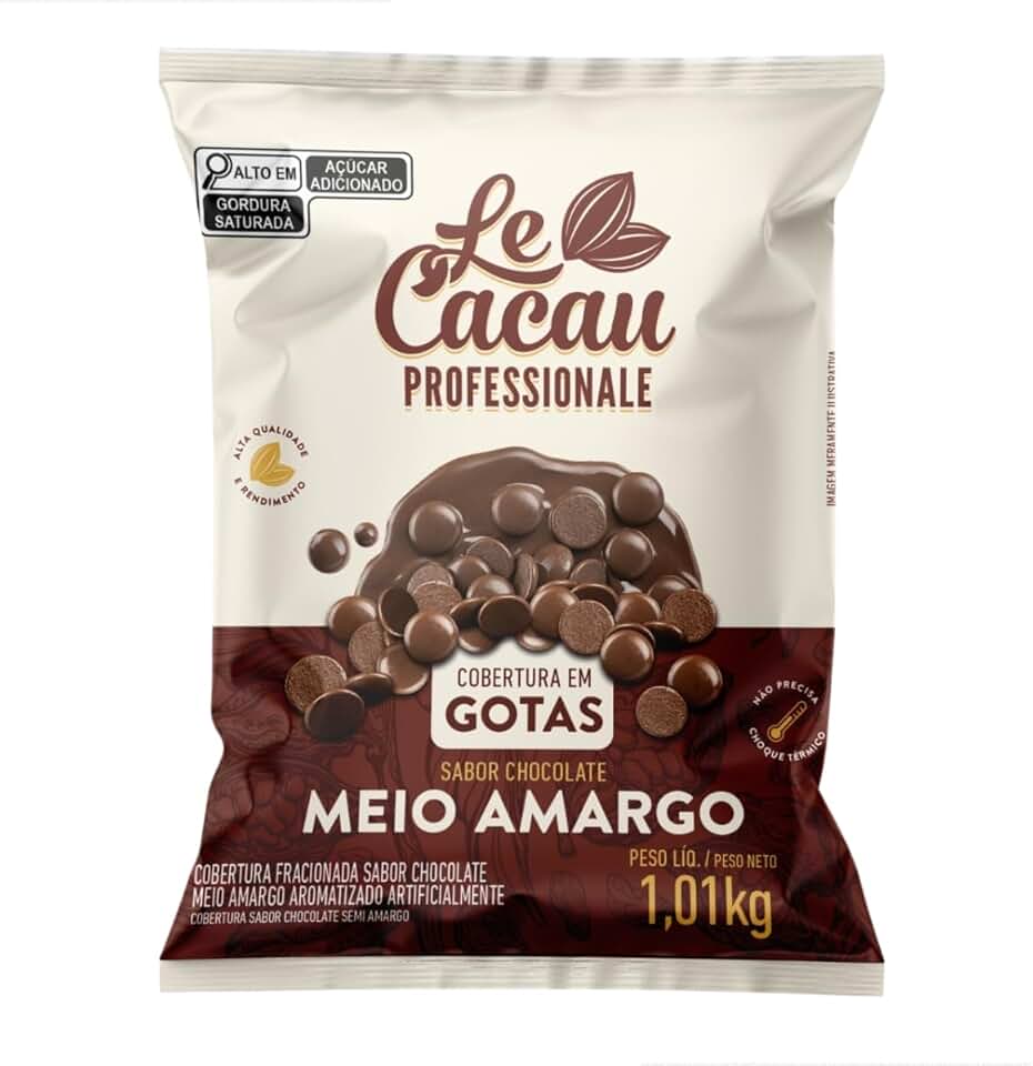 Cobertura em Gotas Chocolate Meio Amargo Le Cacau 1,01Kg