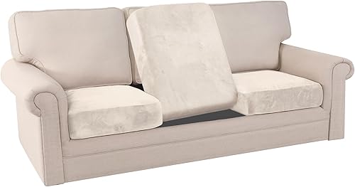Vista 255 de PrinceDeco Fundas para sofá modular, 4 piezas, fundas de sofá para sofá seccional, fundas de terciopelo separadas para sofá seccional, en forma de L