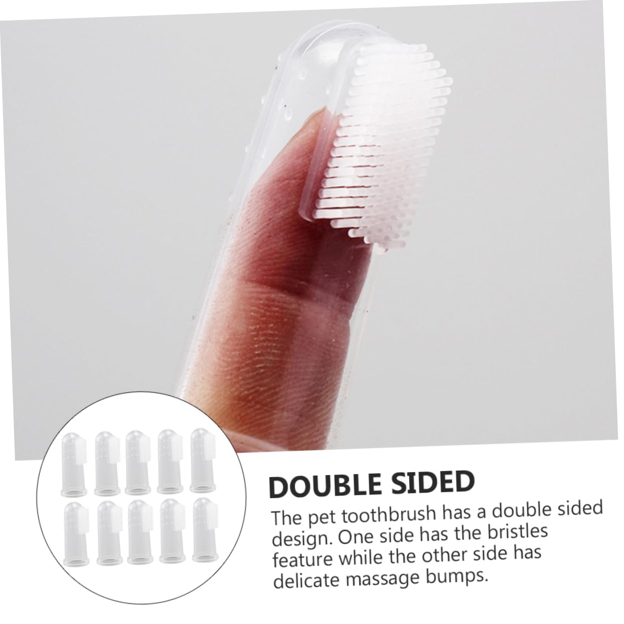 BESPORTBLE Pet Care Kit 20pcs Silicone Finger Toothbrushes for Cats Dogs Oral Massagers